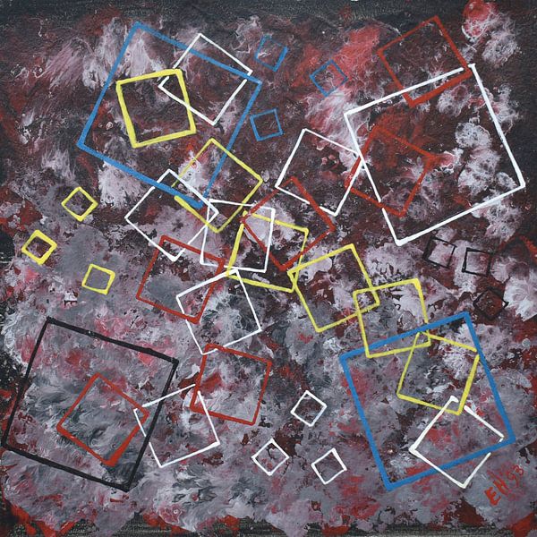 EH PAINTING ART 1993 #0725 Licht in der Dunkelheit Original von Willem Hartgers