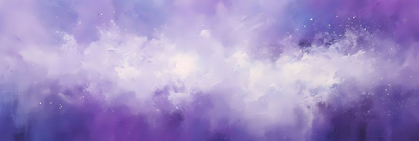 Abstract Painting Starry Sky in Purple by Surreal Media