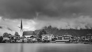 Rottach-Egern in schwarz-weiß