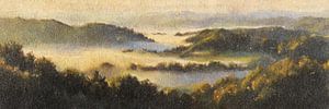 Mist Valley in der Morgendämmerung