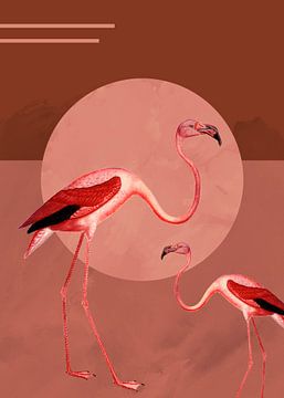 Flamingo garden by Mad Dog Art