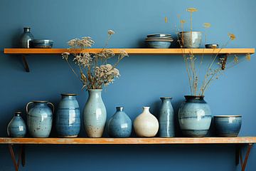 Blaue Becher und Vasen von Studio Allee