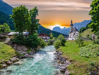Landschapsgezicht van Ramsau in Berchtesgadener Land