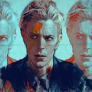 Motief David Portret Bowie - 3 gezichten Blauw van Felix von Altersheim thumbnail