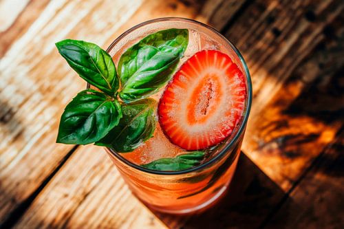 Aardbei basilicum drankje