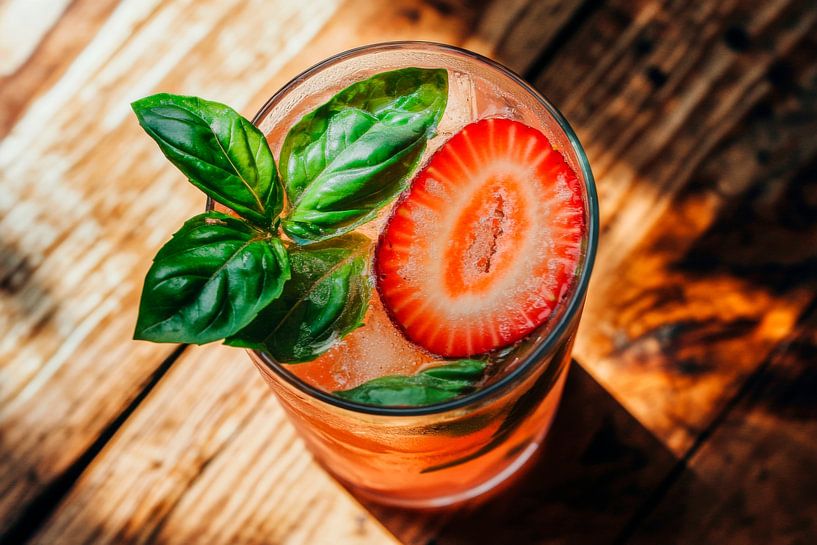 Strawberry basil drink by Poster Art Shop