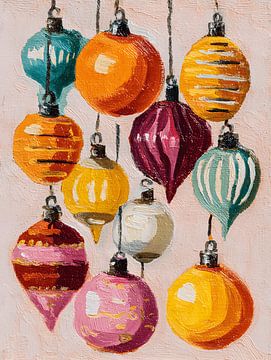 Boules de Noël rétro dans des tons colorés
