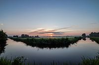 Nederlands landschap zonsondergang zonsopgang weiland sloot