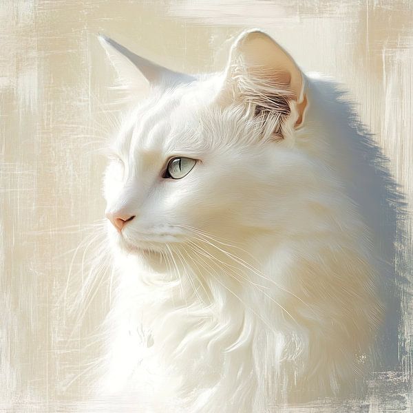 White cat - serene beauty by Lauri Creates