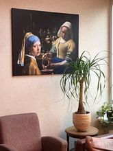 Kundenfoto: Das Mädchen mit dem Perlenohrgehänge - das Milchmädche - Johannes Vermeer von Lia Morcus, auf leinwand