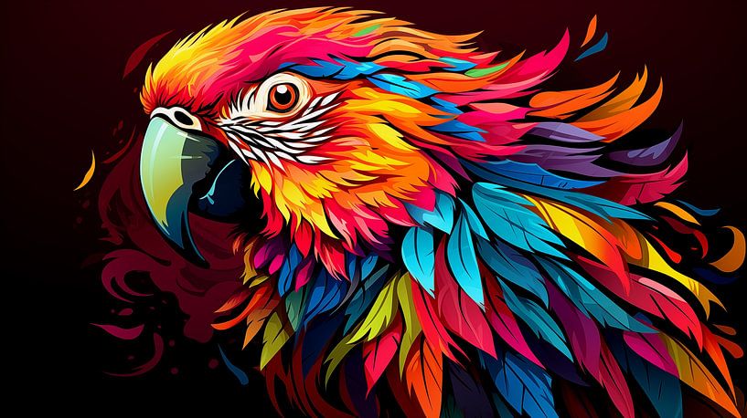 Colourful parrot by Black Coffee