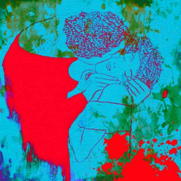 De Kus Hommage Gustav Klimt Splash Pop Art PUR van Felix von Altersheim