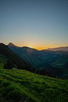 Zonsopgang in het Jaungebied Fribourg