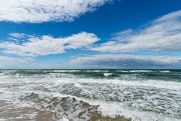 The West Beach with Waves and Clouds on Fischland-Darß by Rico Ködder