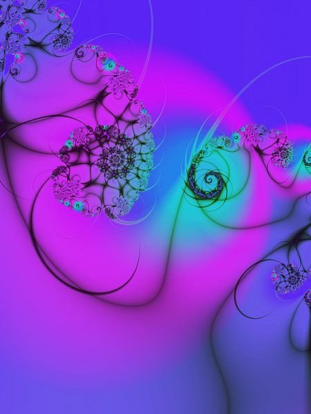 luminous spiral pink and blue by Claudia Gründler