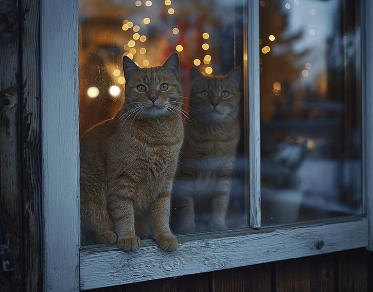 Cats at the window by Egon Zitter