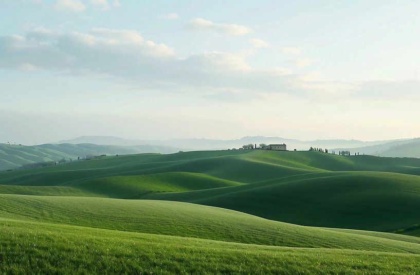 Toscaanse ochtendrust van fernlichtsicht