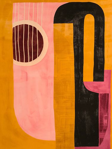 Abstract Geel en Roze