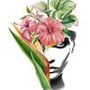 Hibiscus portretcollage van Dreamy Faces