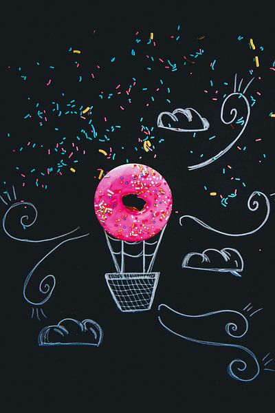 Donuts Heißluftballon, Fine Art Digital Work von Pix-Art By Naomi.k