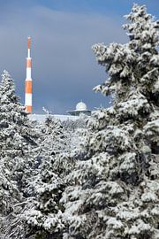 View of the snowy Brocken summit in the Harz mountains by t.ART