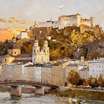 Forteresse de Hohensalzburg, Salzbourg, Autriche sur Johannas Art Creations
