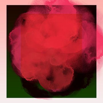 Pop of color. Neon and pastel abstract art in red, pink, dark green by Dina Dankers