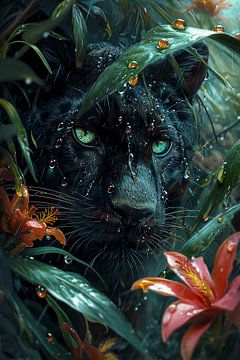 black panther in the jungle by haroulita