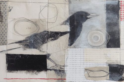 Oiseau, techniques mixtes sur Studio Allee