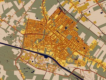Kaart van Dongen in de stijl van Gustav Klimt van Maporia