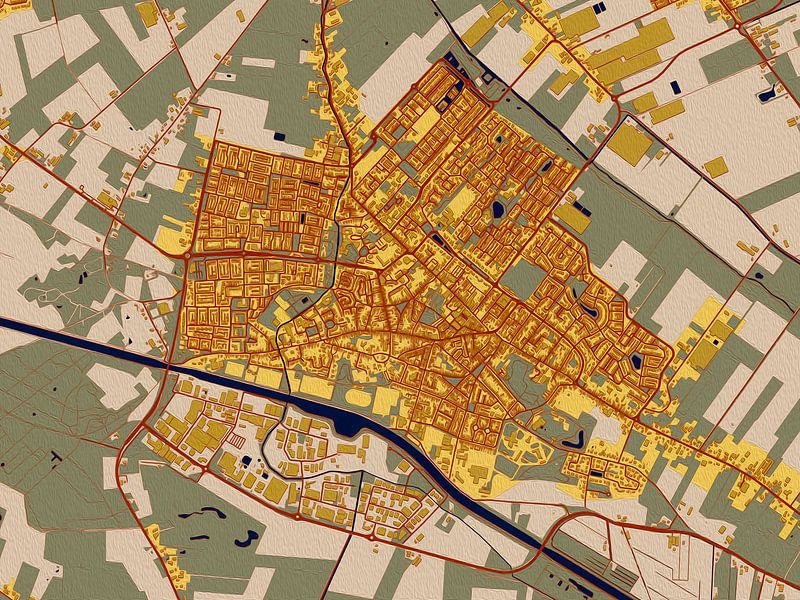 Map of Dongen in the style of Gustav Klimt by Maporia