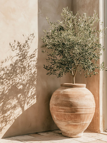 Vase im Stil eines mediterranen Olivenbaums