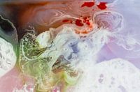 Dynamic abstract art on colorful water