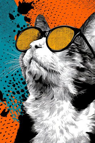 Cat in Sunglasses Popart Coolness