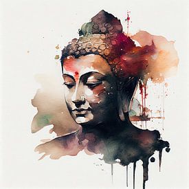 Watercolor Buddha #4 by Chromatic Fusion Studio