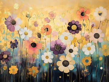 Blooms in Golden Hues van De Mooiste Kunst