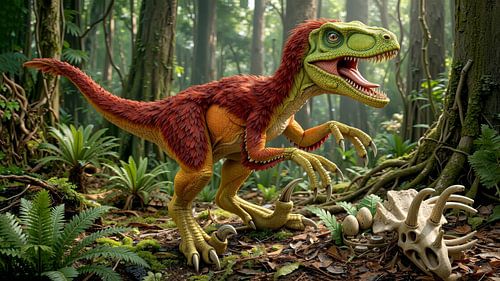 Velociraptor in de jungle