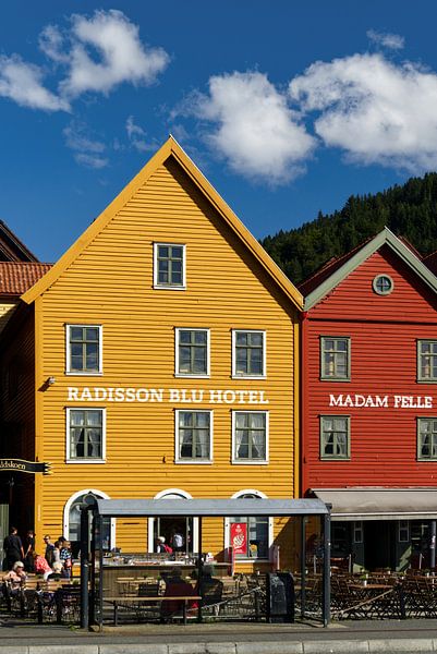 Yellow wooden house in Bergen by Anja B. Schäfer