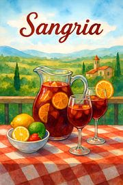 Sangria aquarel schilderij. van Johannes