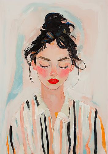 Portrait Woman Female Pink