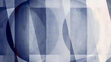 Mid Century Bauhaus Formen in aktuellen Indigo Aquarell Farben