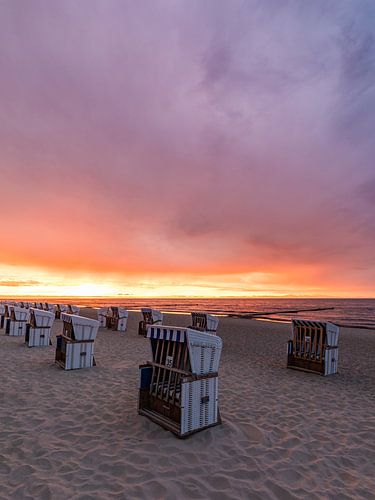 Beach with beach chairs in Kühlungsborn on the Baltic Sea by Werner Dieterich