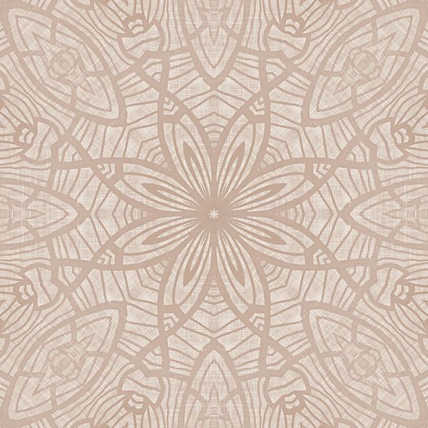 Mandala Textile Art Cream Beige by Mad Dog Art