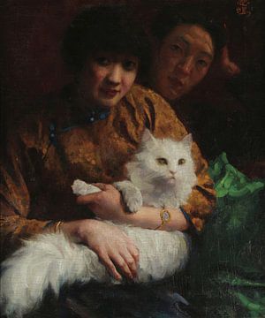 Xu Beihong, Streicheln der Katze, 1924