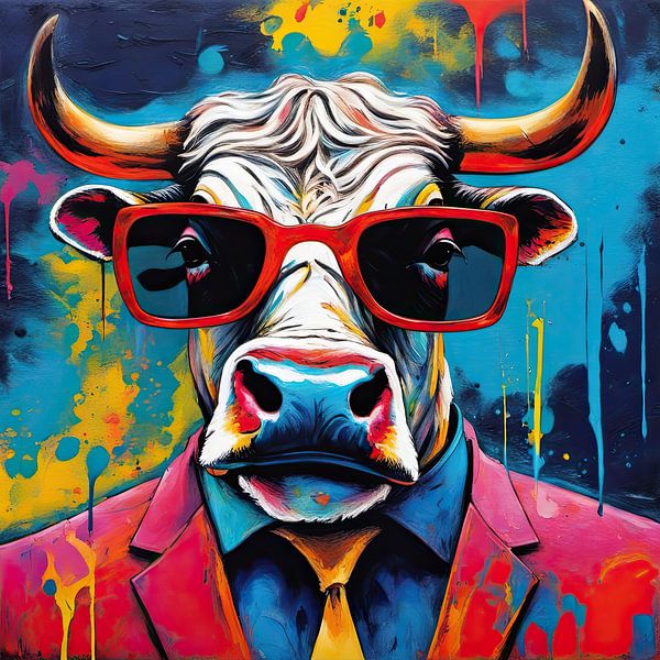 Pop Art Koe 08.50 van Blikvanger Schilderijen