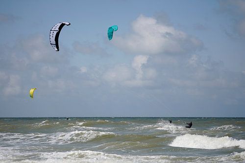 Kite surfers. North Sea