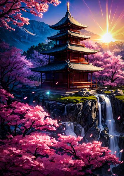 Japanese Shirne With Sakura Cherry Blossom by Ruzerin