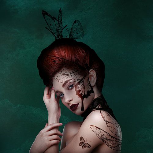 Girl with butterflies