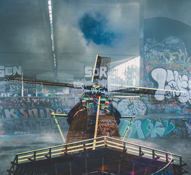 Le vieux Zaansemolen avec la photographie de rue urbaine par Zaankanteropavontuur