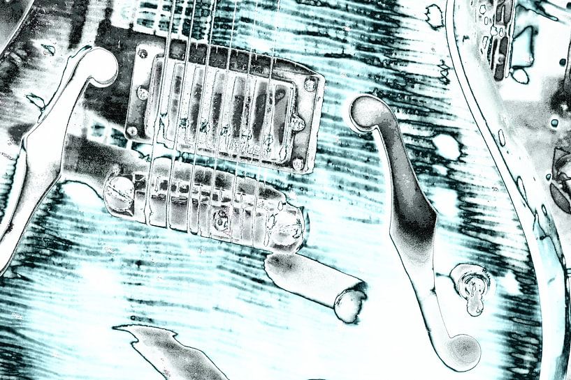 Gros plan abstrait sur la guitare semi-acoustique par Maurice Dawson